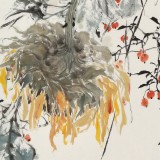 【已售】陈薪名《秋硕图》 中美协会员 第六届全国花鸟画展金奖获得者