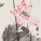 【已售】陈薪名《荷风清远》中美协会员 第六届全国花鸟画展金奖获得者