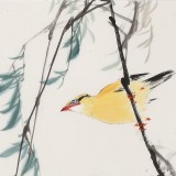 【已售】陈薪名《报春》中美协会员 第六届全国花鸟画展金奖获得者