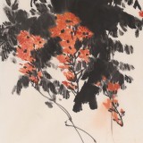 邹友蒸 《雀趣图》1993年作 已故山野派绘画大家