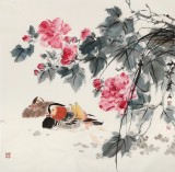 【已售】陈薪名《鸳鸯双栖》吉祥水墨 第六届全国花鸟画展金奖获得者