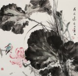 【已售】陈薪名 四尺斗方《荷风送香》中美协会员吉祥水墨 第六届全国花鸟画展金奖获得者