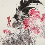 【已售】陈薪名 四尺斗方《大吉图》中美协会员吉祥水墨 第六届全国花鸟画展金奖获得者
