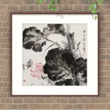 【已售】陈薪名 四尺斗方《荷风送香》中美协会员吉祥水墨 第六届全国花鸟画展金奖获得者