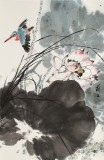 陈薪名《荷风清远》中美协会员 第六届全国花鸟画展金奖获得者