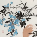 【已售】陈薪名《松林野趣》 中美协会员 第六届全国花鸟画展金奖获得者