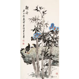 王宝钦 三尺《新雨》当代花鸟牡丹画名家（询价）