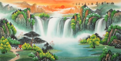 【已售】吴东 四尺《旭日东升》 著名易经风水画家