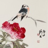 【已售】陈薪名 三尺《花开富贵》中美协会员 第六届全国花鸟画展金奖获得者