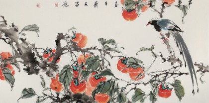 【已售】陈薪名 三尺《事事如意》中美协会员 第六届全国花鸟画展金奖获得者