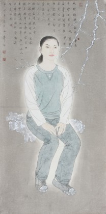 中国美术家协会会员 邹东升  四尺工笔人物