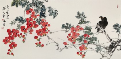 【已售】陈薪名《凌云志》 第六届全国花鸟画展金奖获得者