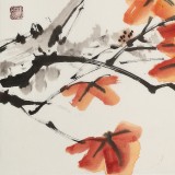 【已售】庾超然 四尺三开《秋韵图》 黄鹤楼书画院院长