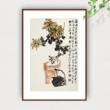 庾超然 四尺三开《秋菊》 黄鹤楼书画院院长