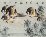 【已售】吕俊成 六尺对开《聚财图》 安徽省美术家协会会员