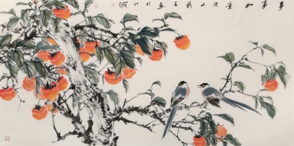 【已售】陈薪名 四尺《事事如意》中美协会员 第六届全国花鸟画展金奖获得者