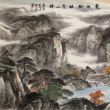 中美协会员 曹来宾 八尺精品山水画《霞映石林苍山醉》