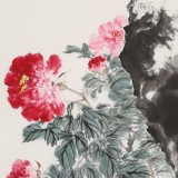 【已售】陈薪名 四尺《花开富贵》 中美协会员 第六届全国花鸟画展金奖获得者