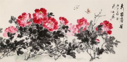【已售】陈薪名 四尺《秀冠群芳》中美协会员 第六届全国花鸟画展金奖获得者