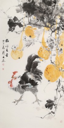 【已售】陈薪名 四尺《福禄大吉》中美协会员 第六届全国花鸟画展金奖获得者