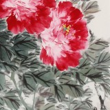 【已售】陈薪名 四尺三开《花开富贵》 中美协会员 第六届全国花鸟画展金奖获得者