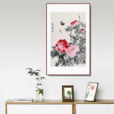 【已售】陈薪名 四尺三开《花开富贵》 中美协会员 第六届全国花鸟画展金奖获得者