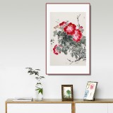 【已售】陈薪名 四尺三开《花开富贵》 中美协会员 第六届全国花鸟画展金奖获得者