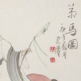 曹建涛 四尺斗方《策马图》 独具特色水墨人物画家