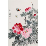 陈薪名 四尺三开《花开富贵》 中美协会员 第六届全国花鸟画展金奖获得者