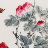 【已售】陈薪名 四尺三开《花开富贵》 中美协会员 第六届全国花鸟画展金奖获得者