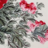 【已售】陈薪名 四尺三开《花开富贵》 中美协会员 第六届全国花鸟画展金奖获得者