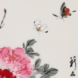 【已售】陈薪名 四尺三开《花开富贵》 中美协会员 第六届全国花鸟画展金奖获得者