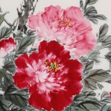 【已售】陈薪名 四尺三开《花开富贵》 中美协会员 第六届全国花鸟画展金奖获得者