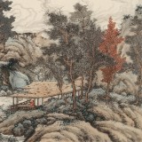 吴显刚 四尺斗方《云壑山隐图》 贵州七星关美协主席