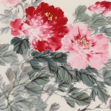 【已售】陈薪名 四尺斗方《花开富贵》 中美协会员 第六届全国花鸟画展金奖获得者