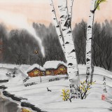 何一鸣 四尺斗方《瑞雪丰年》 冰雪画派画家 师从于志学