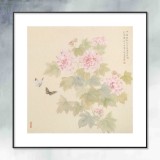 【已售】张瑰丽 四尺斗方工笔《春花烂漫》 湖南省美术家协会会员