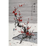 【已售】何华贤 四尺三开《踏雪寻梅》 颍淮书画名家