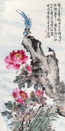 曲逸之 四尺《富贵天香》 河南省著名花鸟画家