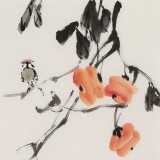 【已售】庾超然 四尺三开《柿柿如玉》 黄鹤楼书画院院长