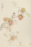 【已售】张瑰丽 四尺三开工笔《果熟来禽》 湖南省美术家协会会员
