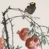 【已售】陈薪名 三尺《披翠含丹》中美协会员 第六届全国花鸟画展金奖获得者