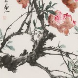 【已售】陈薪名 三尺《披翠含丹》中美协会员 第六届全国花鸟画展金奖获得者