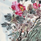 曲逸之 四尺《富贵天香》 河南省著名花鸟画家