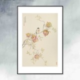 【已售】张瑰丽 四尺三开工笔《果熟来禽》 湖南省美术家协会会员