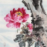 曲逸之 四尺《富贵天香》 河南省著名花鸟画家