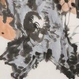 崔春刚 四尺三开《大福禄图》 青年才俊 中国当代书画研究院理事