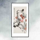 【已售】陈薪名 三尺《披翠含丹》中美协会员 第六届全国花鸟画展金奖获得者