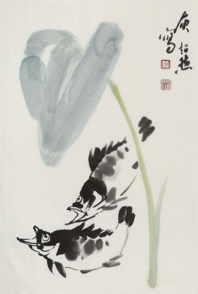 庾超然 四尺三开《有余图》 黄鹤楼书画院院长