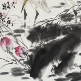 四川美协会员西蜀山人四尺斗方《荷香》